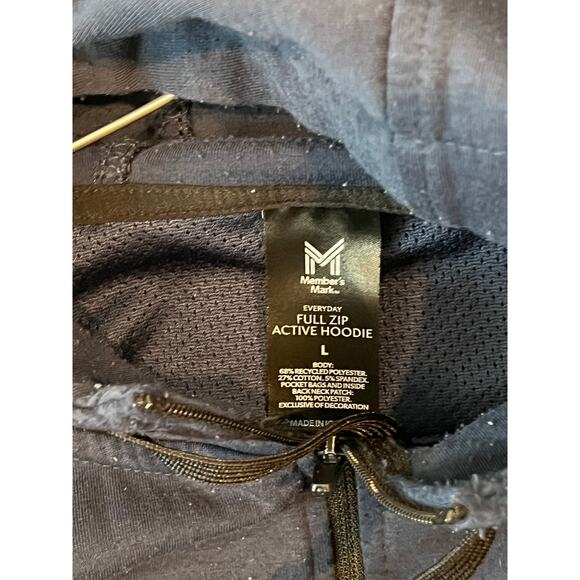 Members Mark Navy Blue Full Zip Hoodie Mens L - Picture 3 of 3